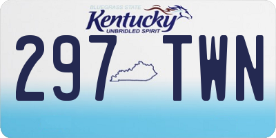KY license plate 297TWN