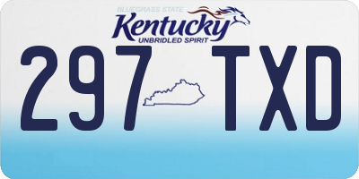 KY license plate 297TXD