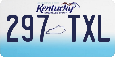 KY license plate 297TXL