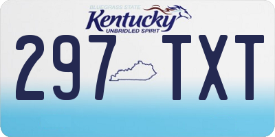 KY license plate 297TXT