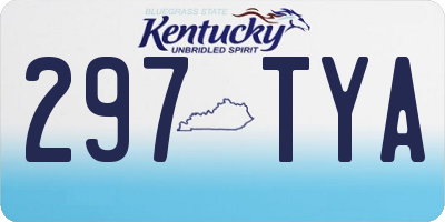KY license plate 297TYA