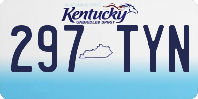 KY license plate 297TYN