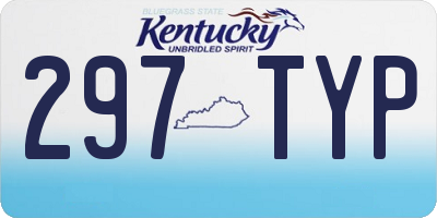 KY license plate 297TYP