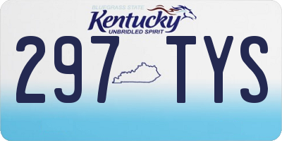 KY license plate 297TYS