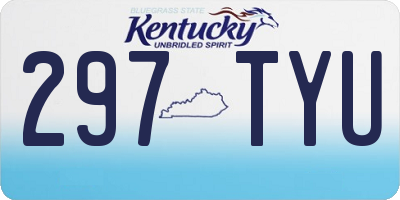 KY license plate 297TYU