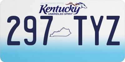 KY license plate 297TYZ
