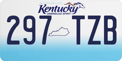 KY license plate 297TZB