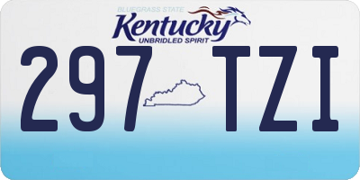 KY license plate 297TZI