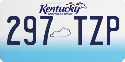 KY license plate 297TZP