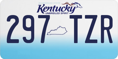 KY license plate 297TZR