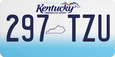 KY license plate 297TZU