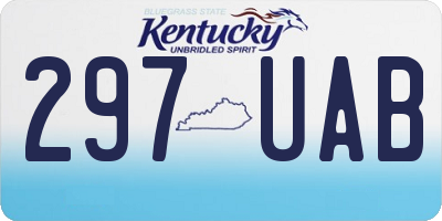 KY license plate 297UAB