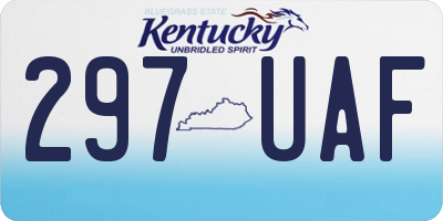 KY license plate 297UAF