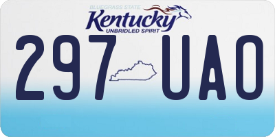 KY license plate 297UAO