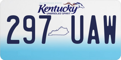 KY license plate 297UAW