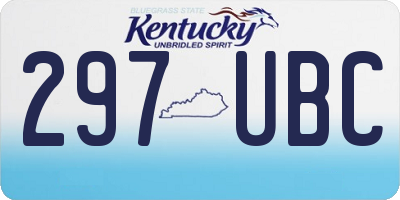KY license plate 297UBC