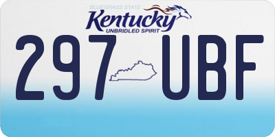 KY license plate 297UBF