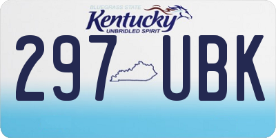KY license plate 297UBK