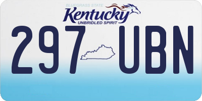 KY license plate 297UBN