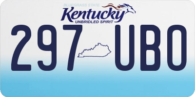 KY license plate 297UBO