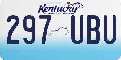 KY license plate 297UBU