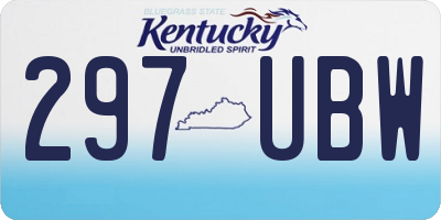 KY license plate 297UBW