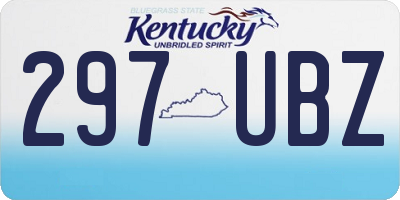 KY license plate 297UBZ
