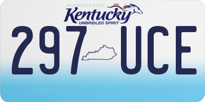 KY license plate 297UCE