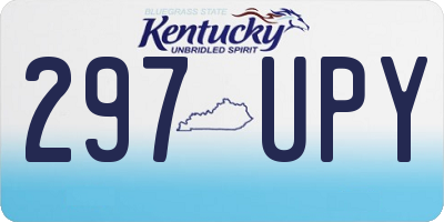 KY license plate 297UPY
