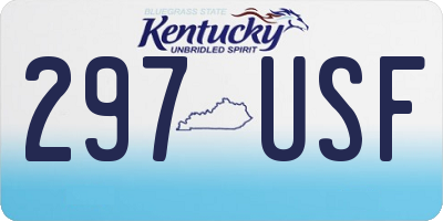 KY license plate 297USF