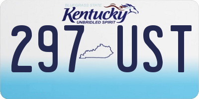 KY license plate 297UST