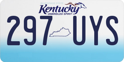 KY license plate 297UYS