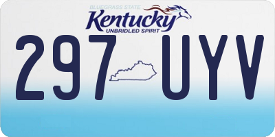 KY license plate 297UYV
