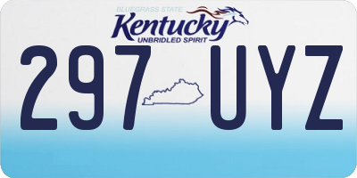 KY license plate 297UYZ
