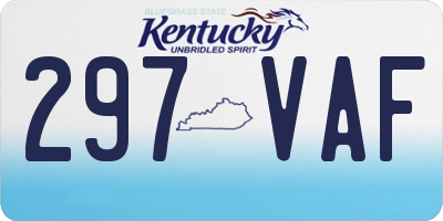 KY license plate 297VAF