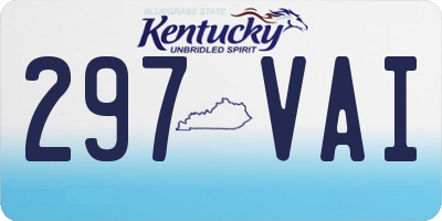 KY license plate 297VAI