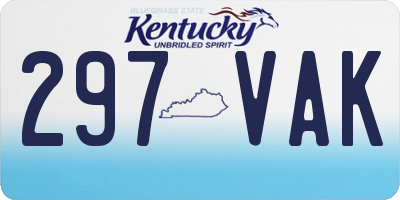 KY license plate 297VAK