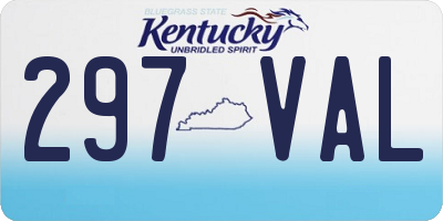 KY license plate 297VAL