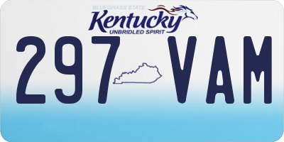 KY license plate 297VAM