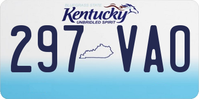 KY license plate 297VAO