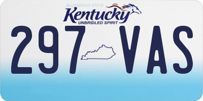 KY license plate 297VAS