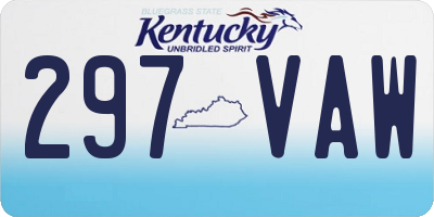KY license plate 297VAW