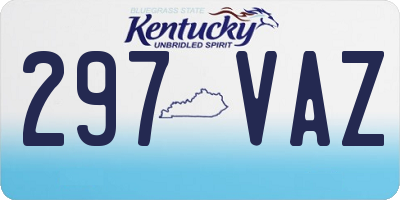 KY license plate 297VAZ