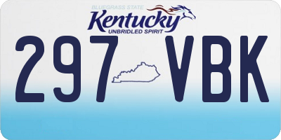 KY license plate 297VBK