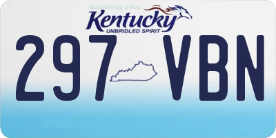 KY license plate 297VBN