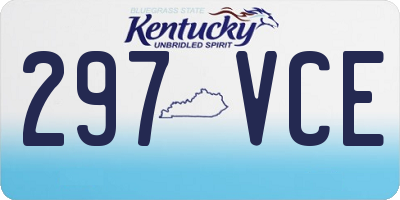 KY license plate 297VCE
