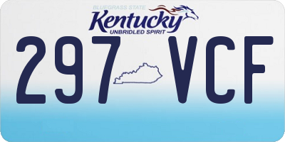 KY license plate 297VCF