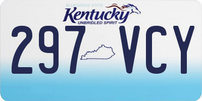 KY license plate 297VCY