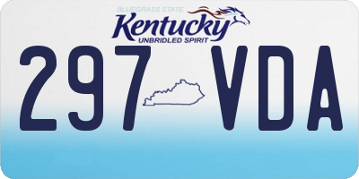 KY license plate 297VDA