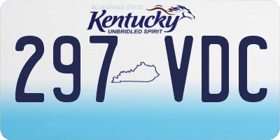 KY license plate 297VDC
